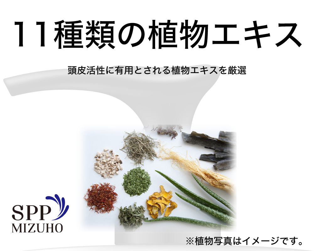 11種類の植物エキス/SPPシリーズ/SPP MIZUHO(みずほ) 育毛シャンプー
